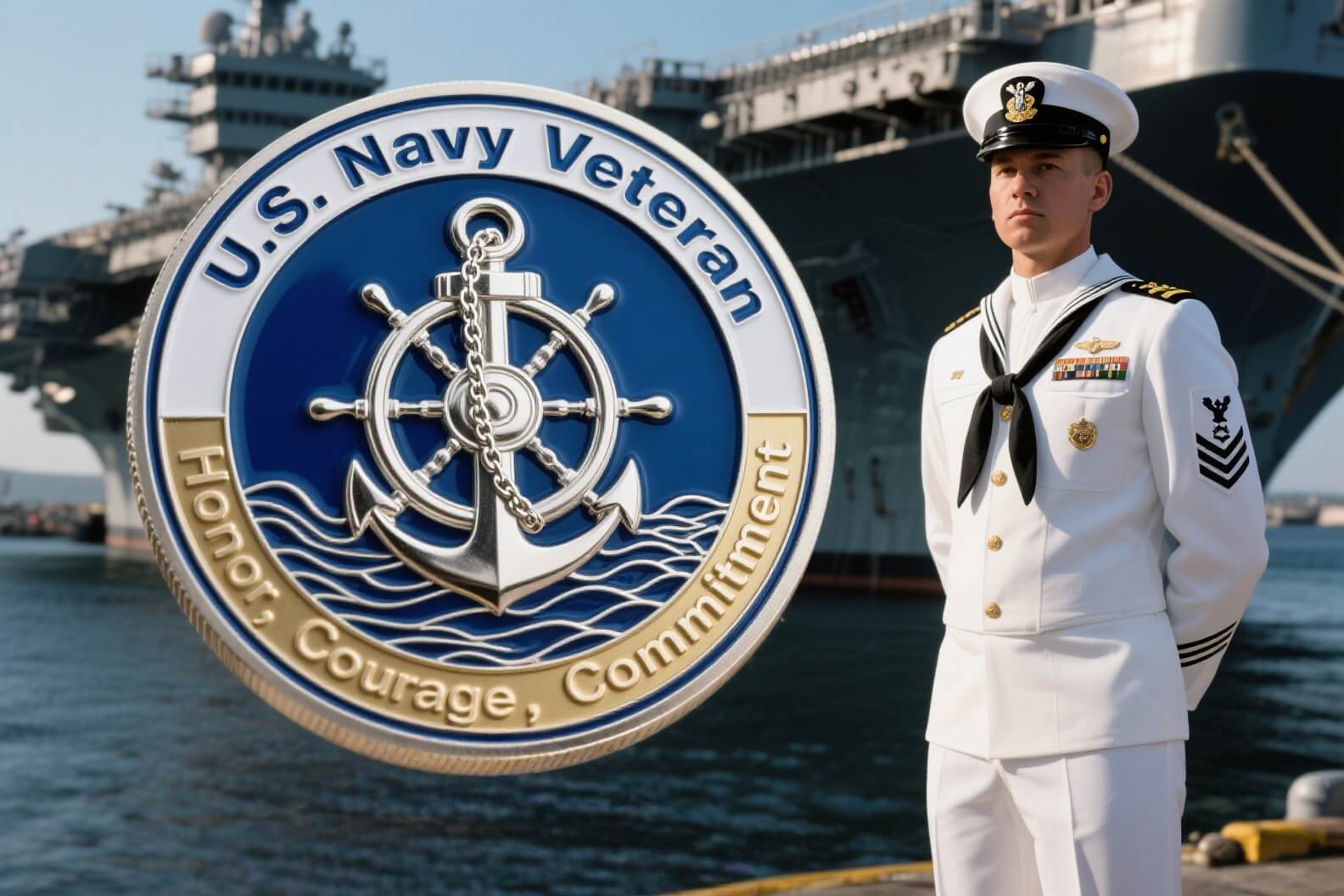 Honor and Courage Navy Veteran Coins