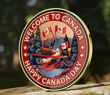 Happy Canada Day Custom Coins with UV Printed