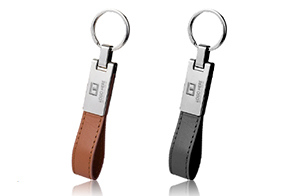 Leather And Silver Keyring