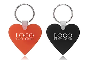 Heart-Shaped Silicone Keychain Personalized