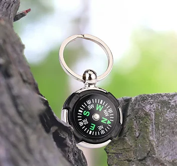 Personalized keychains with compass