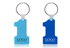 Custom Number One Shaped Silicone Keychain