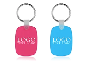 Oval Shaped Silicone Personalized  Keychain Bulk