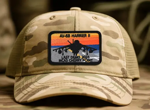Military Hats with Patches