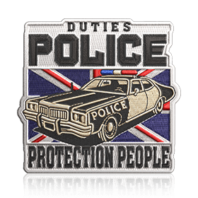 Police Design Template of Custom Iron On Patches UK
