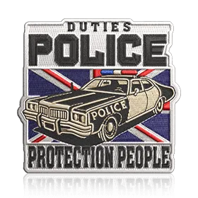 Police Design Template of Custom Iron On Patches UK