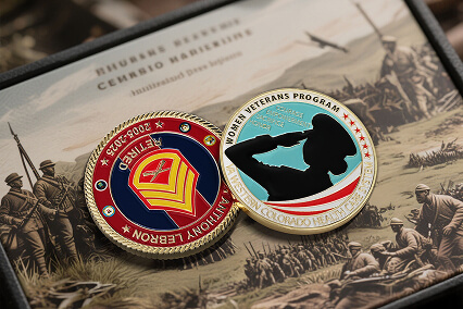 Custom Made Veteran Coins in Bulk