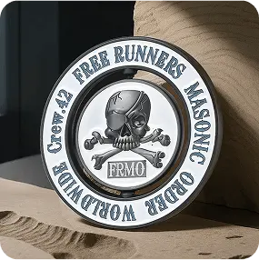 Skull & Crossbones Brotherhood Spinner Coin