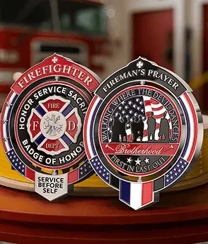 Firefighter Spinner Challenge Coin
