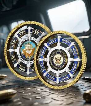 Navy Spinner Challenge Coin