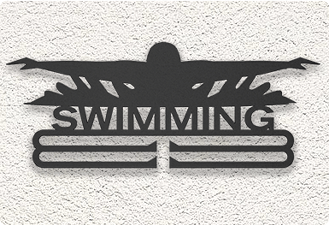 swimming medal display