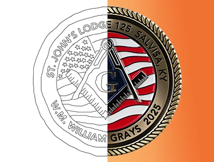 3-D rendering for real-to-life products effect of challenge coins 3-D rendering for real-to-life products effect of challenge coins