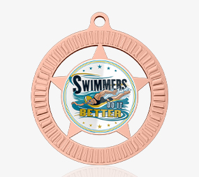 customized swim medals with event name and logo engraving