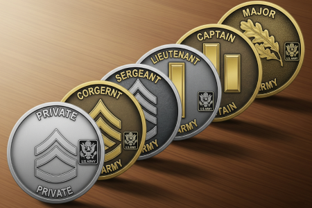 Army Challenge Coins by Rank