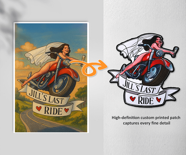 High-resolution printed patch showcasing lifelike graphics