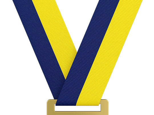 Navy Blue & Yellow Medal Ribbon