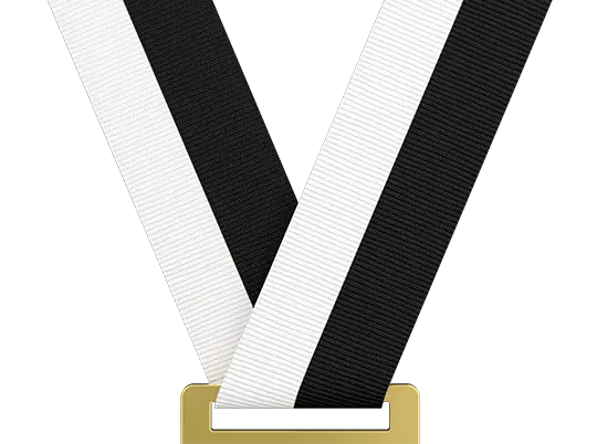 White & Black Medal Ribbon White & Black Medal Ribbon