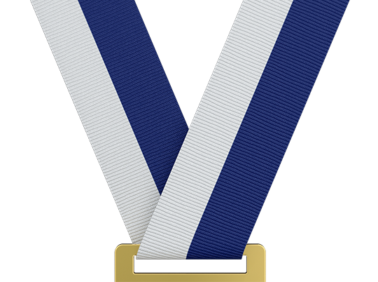Light Gray & Navy Blue Medal Ribbon