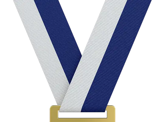 Light Gray & Navy Blue Medal Ribbon
