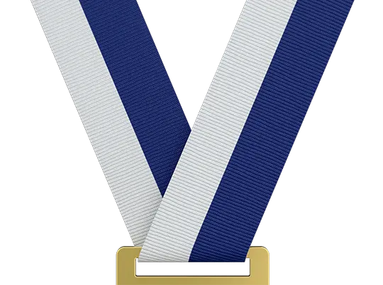 Light Gray & Navy Blue Medal Ribbon Light Gray & Navy Blue Medal Ribbon