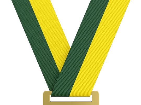 Dark Green & Yellow Medal Ribbon