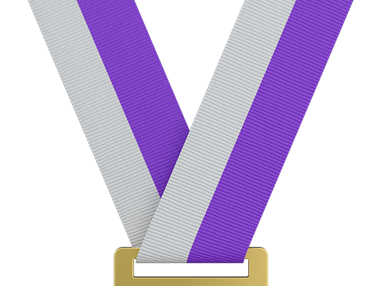 Light Gray & Purple Medal Ribbon