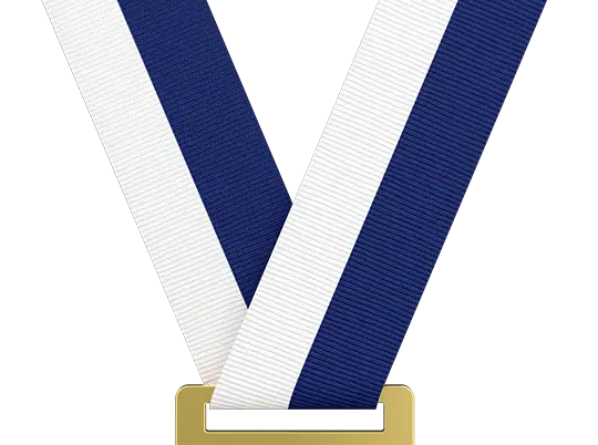 White & Navy Blue Medal Ribbon