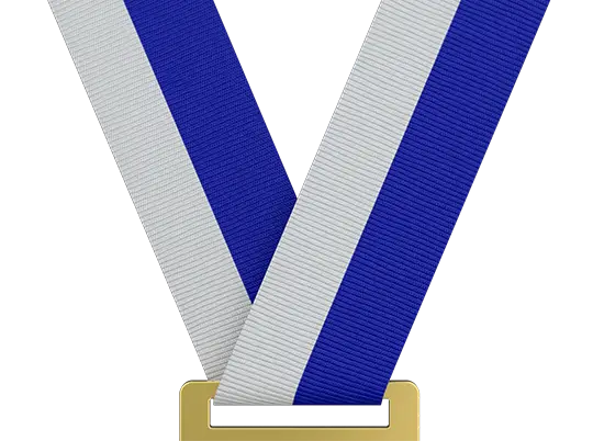 Light Gray & Reflex Blue Medal Ribbon