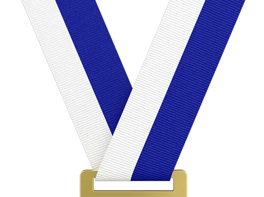 White & Reflex Blue Medal Ribbon White & Reflex Blue Medal Ribbon