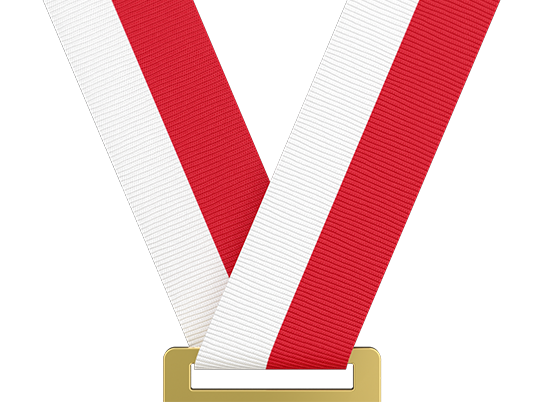 White & Red Medal Ribbon