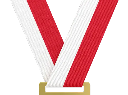 White & Red Medal Ribbon