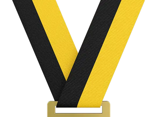 Black & Golden Yellow Medal Ribbon