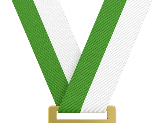 Green & White Medal Ribbon