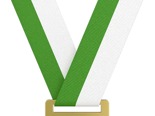 Green & White Medal Ribbon