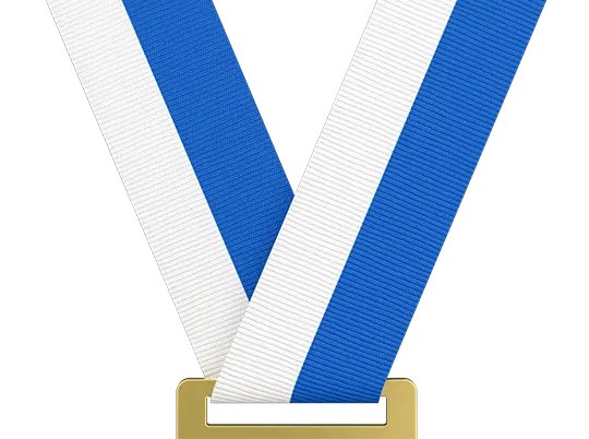 White & Royal Blue Medal Ribbon White & Royal Blue Medal Ribbon