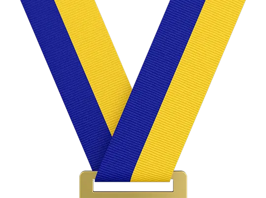 Reflex Blue & Golden Yellow Medal Ribbon Reflex Blue & Golden Yellow Medal Ribbon