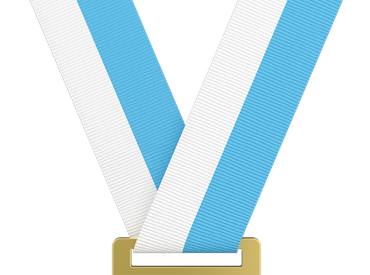 White & Light Blue Medal Ribbon