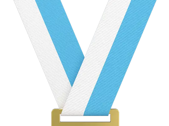 White & Light Blue Medal Ribbon