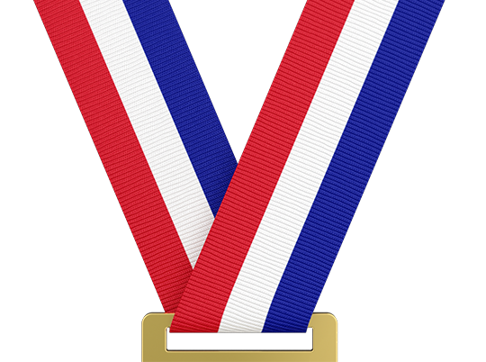 Red/White/Reflex Blue Medal Ribbon
