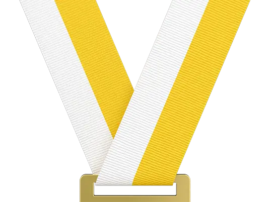 White & Golden Yellow Medal Ribbon
