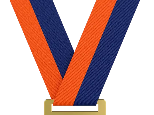 Orange/Navy Blue Medal Ribbon