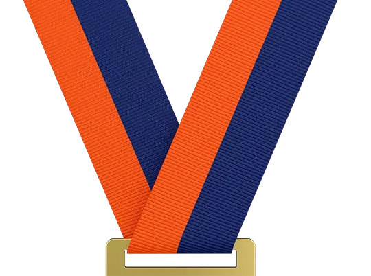 Orange/Navy Blue Medal Ribbon Orange/Navy Blue Medal Ribbon