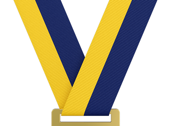 Yellow & Navy Blue Medal Ribbon