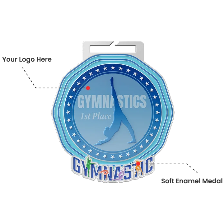 Blue Gradient Gymnastics 1st Place Octagonal Medal
