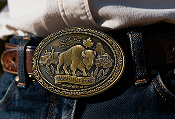 Custom Canadian Bison Belt Buckle