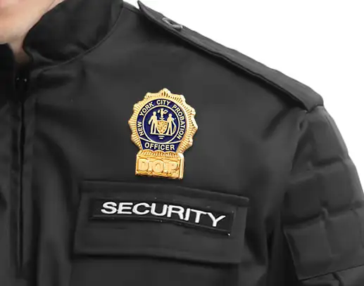 police pin on the uniform