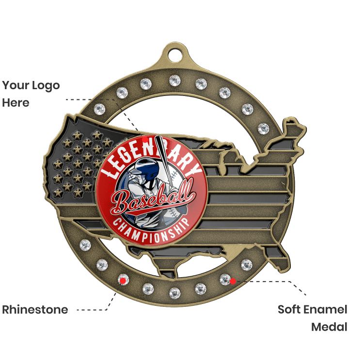 Custom Medals with Rhinestones Custom Medals with Rhinestones