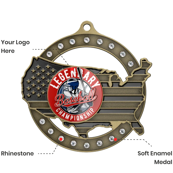 Custom Medals with Rhinestones