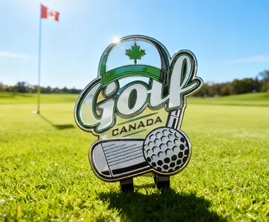 Golfer with hat clips