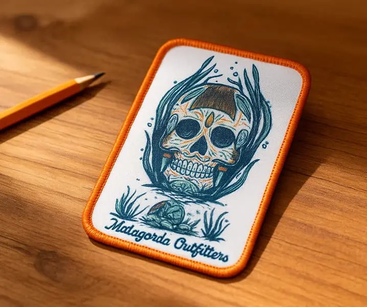 Custom printed patch with photo-quality clarity and fine detail